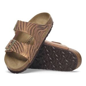 Birkenstock Arizona Synethics Pecan Zebra Print Sandal